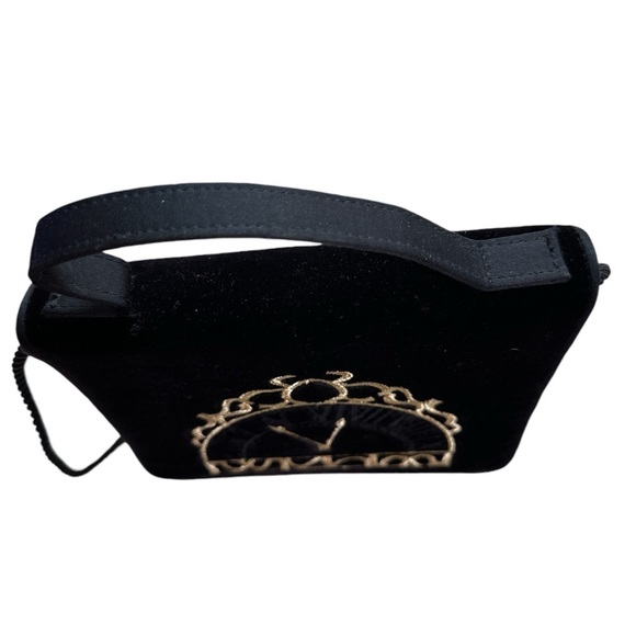Black Velvet Gilded Clock Graphic Crossbody, Shoulder, Hand Square Dressy Purse - Picture 3 of 7